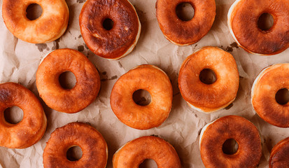 fresh donuts on paper
