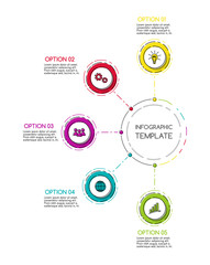 Colorful infographic template with business icons. Vector.