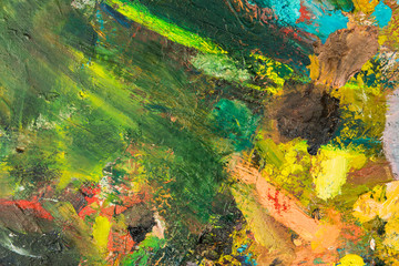 close-up of different colors with oil paint. colored acrylic. the concept of modern art. background image
