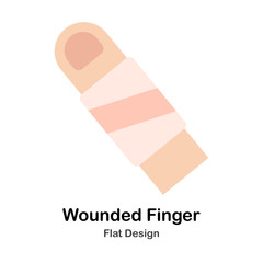 Wounded Finger Flat Illustration