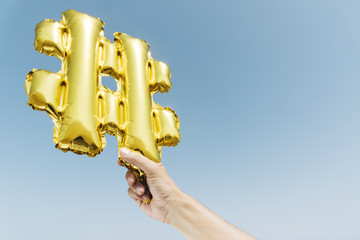 balloon in the shape of a hash symbol