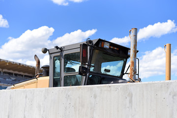 Tractor with exhaust pipes