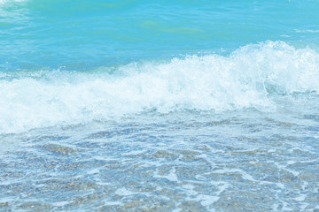 Fototapeta na wymiar Blue water surface with wave.