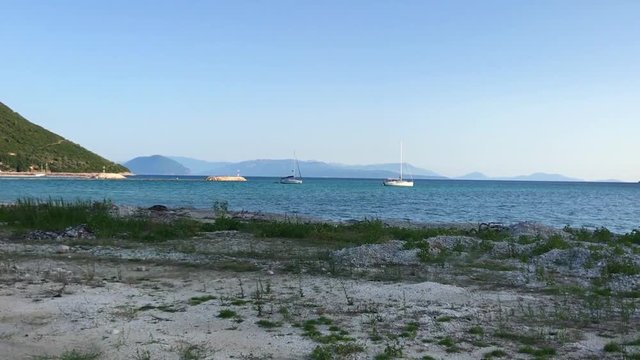 Boats on Lefkada shore