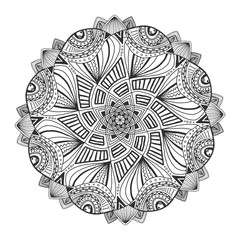 Ornamental floral mandala. Decorative ornament pattern. Vector for adult coloring page or decoration. Creative interior print.