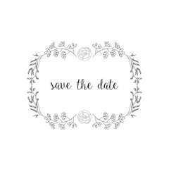 Floral frame with plant.