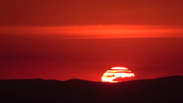  Sonnenuntergang-Zeitraffer, Abendstimmung, Abendrot, Sonnenuntergang