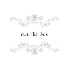 Floral frame with plant.