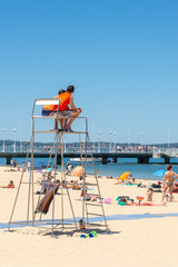 ARCACHON (France), la plage et la jetée