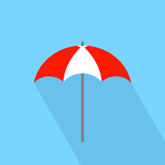 Obraz premium Parasol | flat vector with blue background