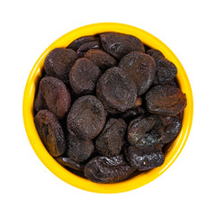 Organic Dried Apricots Isolated on a White Background. Selective focus.