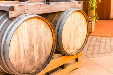 Wooden barrels for wine