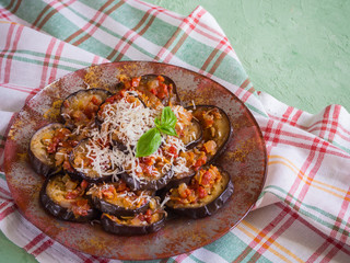 Eggplant appetizer. Caucasian cuisine.
