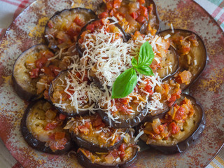 Eggplant appetizer. Caucasian cuisine.
