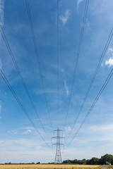 Pylon in wheat field HQ 