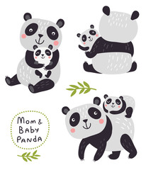 Panda vector characters