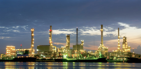 Oil refinery in morning