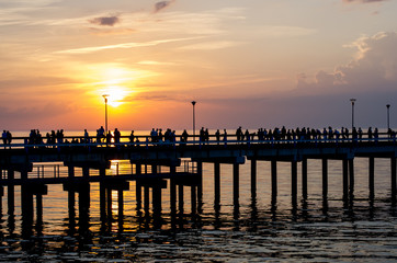 Fototapeta premium Sunset on Palanga pier