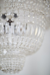 Chandelier with glass details. close up. 