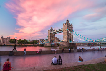 shooting from the south bank in London at sunset