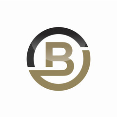 Minimalist Initial B and Circle Logo Design Concept