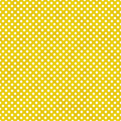 Yellow and white polka dot seamless pattern background