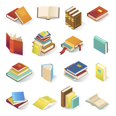 Fototapeta premium Book icon isometric set
