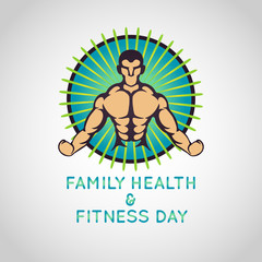 Family Health and Fitness Day vector logo icon illustration