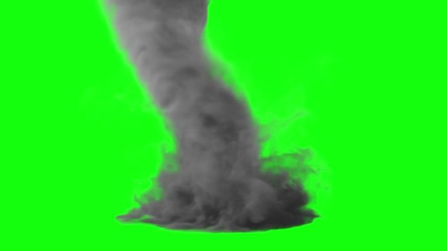 Tornado Storm Hurricane Green Screen 3D Rendering Animation