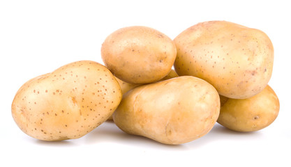 group of yellow new potato isolated on white background