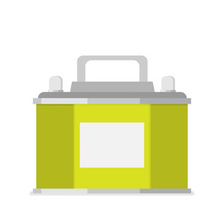 Vector car battery icon flat