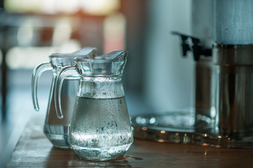 Water in a pitcher in a hotel