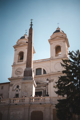 Santissima Trinità dei Monti in rom roam for sightseeing on a beautiful day tourism 