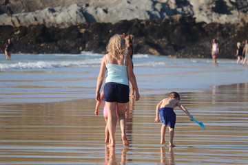 newquay cornwall summer 2018 beach,family fun a and  sunset skis.