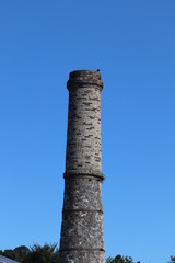 tall chimney built with cornish stone. used for drying clay