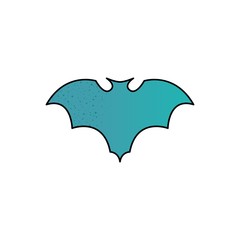 Fototapeta premium Halloween bat icon in flat line style