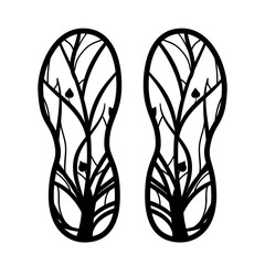 Footprint of shoe sole isolated on white background.