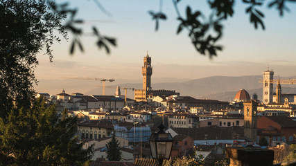 Fototapeta na wymiar Palazzo Vecchio in Florence's Skyline