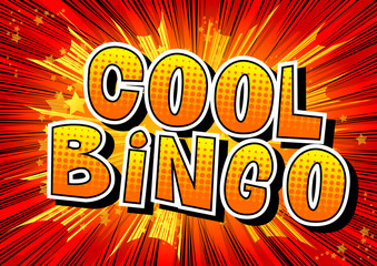 Cool Bingo - Comic book style word on abstract background.