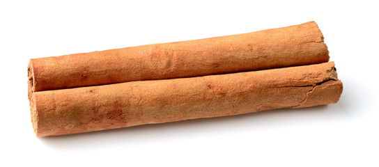 Ceylon cinnamon stick isolated on the white background