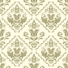 Classic seamless light golden pattern. Traditional orient ornament. Classic vintage background