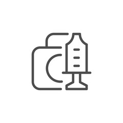 Medical equipment toy line icon