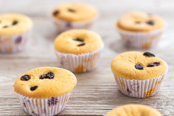 Ancient egg cakes (Kanom khai in Thai name) in white paper cup