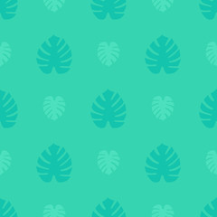 Monstera leaves vector seamless pattern