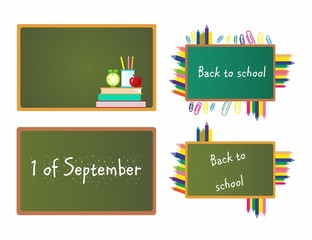 Back to school. The inscription on the board for the first of September. Soon to school. A school board with an inscription. 