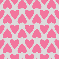 Fototapeta na wymiar Cute vector seamless pattern with pink hearts
