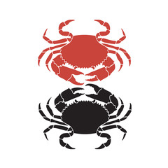 seafood image with crab isolated on white background