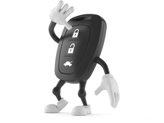 Fototapeta premium Car remote key character looking up