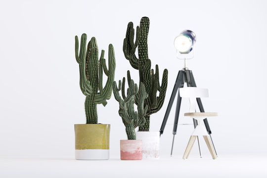 Staging objects in the studio on a white background
