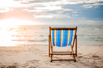 beach chair on the beach.